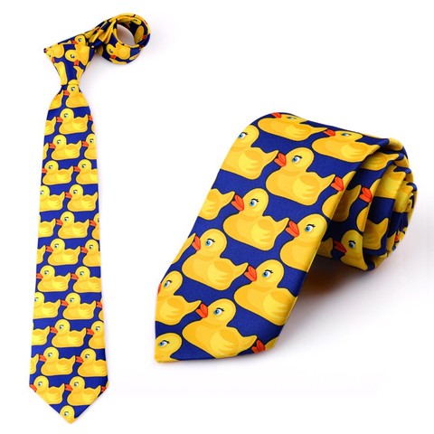 Yellow Funny Rubber Duck Tie Men's Fashion Casual Fancy Ducky Professional Necktie Fashion Wedding  Cute Ducky Tie For Man 8cm ► Photo 1/6