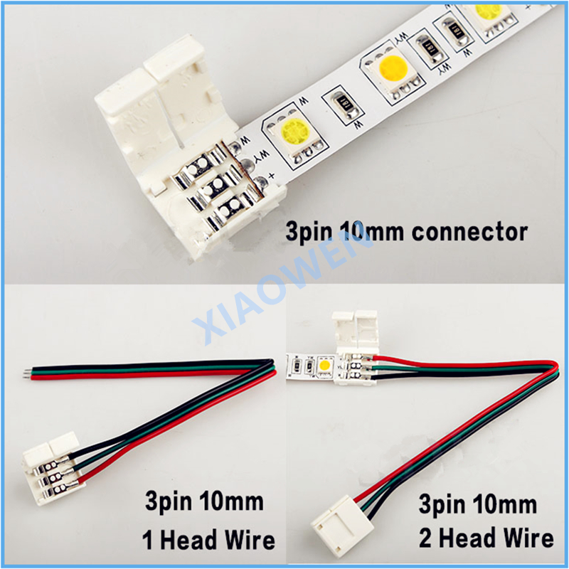 3pin 10mm connector for single color led strip ws2811 ws2812B two connectors easy connect no need soldering - Price history & | AliExpress Seller - kenaitor Store | Alitools.io