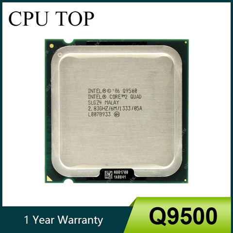 Intel Core 2 Quad Q9500 Processor 2.83GHz 6MB 1333MHz Socket 775 cpu 100% Working ► Photo 1/4