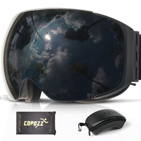 COPOZZ Brand Magnetic Snowboard Ski Goggles with Case 100% Anti-fog UV400 Double lens Protection Men and Women Snow Ski Glasses ► Photo 1/6