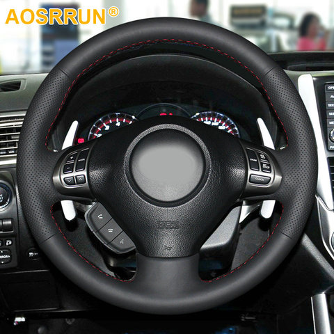 Black Leather Hand-stitched Car Steering Wheel Cover For Subaru Forester 2008-2012 Impreza 2008-2011 Legacy 2008-2010 Exiga 2 ► Photo 1/3