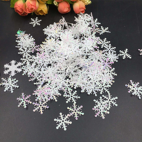 300pcs/lot Christmas Snowflakes Confetti Artificial Snow Xmas Tree Ornaments Decorations for Home Party Wedding Decor ► Photo 1/6