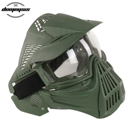 Tactical Full Face Mask with Lens Hunting Airsoft Paintball CS Game Mask Eyes Protective Tactics Masks ► Photo 1/6