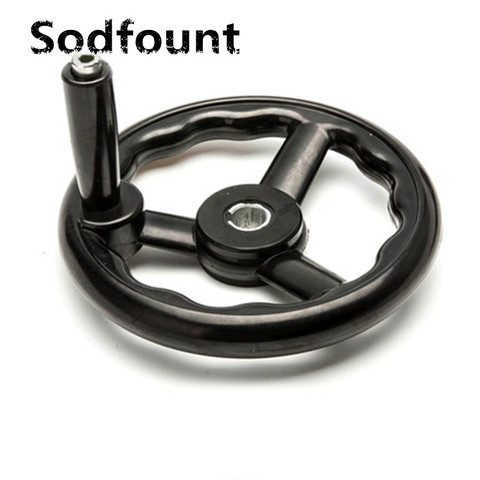 1pcs Black Milling Machine Lathe CNC 3D Printer Spoked Hand Wheel Wavy Round bakelite three handwheel  100/125/160/200/250mm ► Photo 1/1