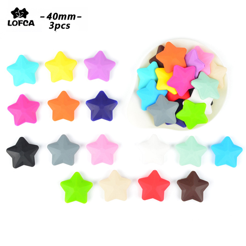 LOFCA 3pcs Star Silicone Beads Ecofriendly Teether Baby Teething Food Grade beads Jewellry For Pacifier Necklace Pendant Making ► Photo 1/6