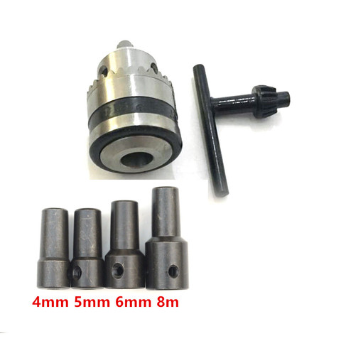 Mini Electric Drill Chuck 0.6-6mm Mount B10 Taper with 4mm/5mm/6mm/8mm Connector Rod Motor Shaft Key Wrench Power Tools ► Photo 1/4