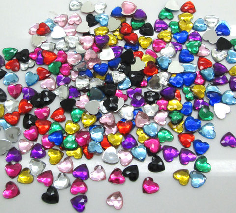 500Pcs Mixed Acrylic Heart Decoration Crafts Cabochon Scrapbooking Embellishments Flatback Nail Art Garment Beads DIY ► Photo 1/1