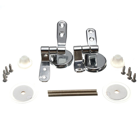 JX-LCLYL Alloy Replacement Toilet Seat Hinges Mountings Set Chrome with Fittings Screws ► Photo 1/6