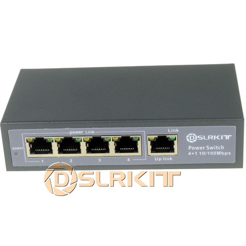 DSLRKIT 12V 72W 5 Ports 4 PoE Injector Power Over Ethernet Switch 4,5+/7,8- ► Photo 1/6