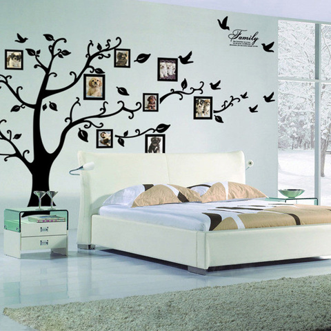 Large 250*180cm/99*71in Black 3D DIY Photo Tree PVC Wall Decals/Adhesive Family Wall Stickers Mural Art Home Decor Free Shipping ► Photo 1/6