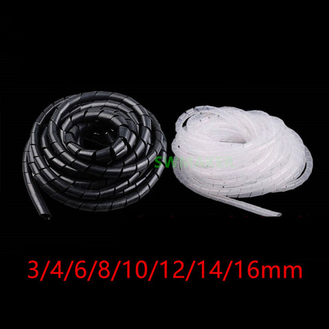 1meter Black White 3/4/6/8/10/12/14/16mm diameter Cable Organizer Coiled Tube Sleeve Cable protection tube 3D printer parts ► Photo 1/4