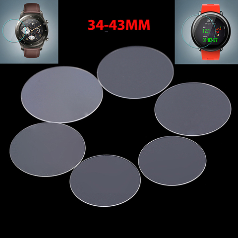 2Pack Diameter 34-43mm Universal Round Tempered Glass Protective Film Screen Protector Cover For Armani Casio Xiaomi Smart Watch ► Photo 1/6