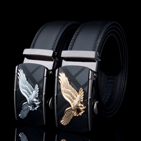 Designer belts for Men Eagle Metal Automatic Buckle Split Leather Waist belt for luxury fashion cowhide men's belt Novelty 3.5cm ► Photo 1/5