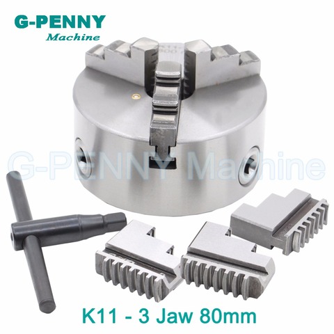 CNC 4th axis  A axis 80mm 3 jaw Chuck self-centering manual chuck K11 fourth jaw for CNC Engraving Milling machine Lathe Machine ► Photo 1/1