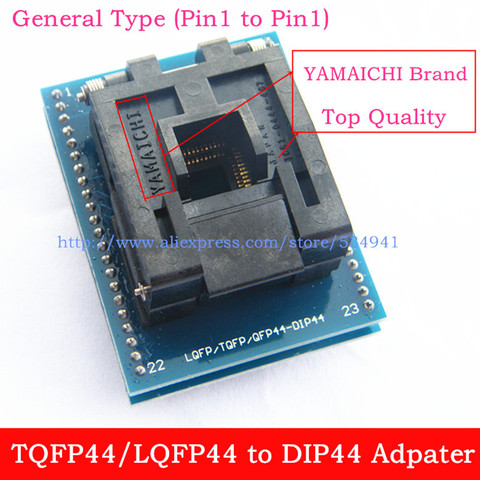 Top Quality General Type(pin1 to Pin1) QFP44 TQFP44 LQFP44 to DIP44 adapter socket Programmer IC test Adapter  free shipping ► Photo 1/6