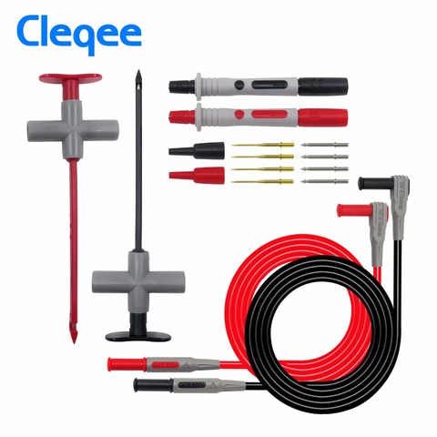 Cleqee P1200B Multi-purchase puncture probe test lead kit 4mm banana plug test lead replaceable needle for test probe ► Photo 1/4