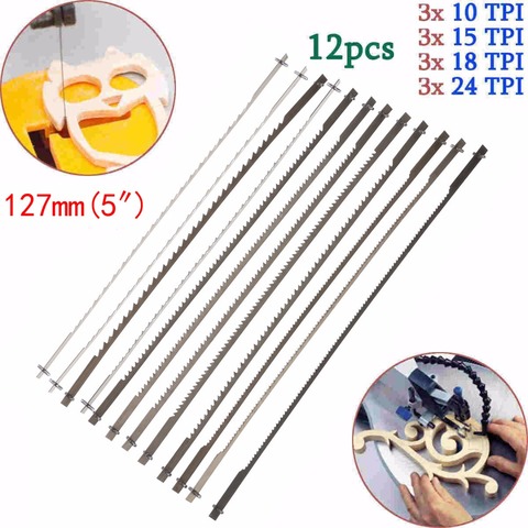 12x Pinned Scroll Saw Blades Woodworking Power Tools Accessories 127mm ► Photo 1/6