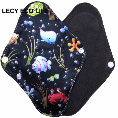 [Lecy Eco Life] hot sell washable panty liner with bamboo charcoal inner, Cloth Menstrual pads open size 16*22cm ► Photo 1/6