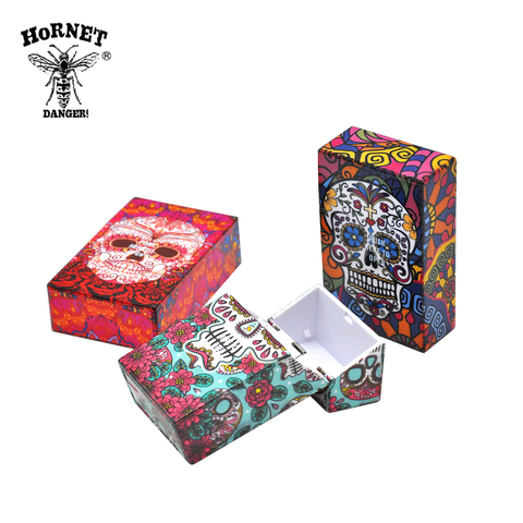 HORNET Butterfly & Skull Plastic Tobacco Cigarette Case Pocket Size 95mm*60mm Cigarette Box Cover Smoking Cigarettes Holder ► Photo 1/6