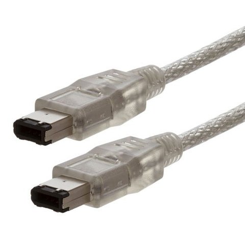 5ft 6 pin Male to 6 pin Male Clear Firewire 400/400 Cable for IEEE 1394 devices ► Photo 1/1