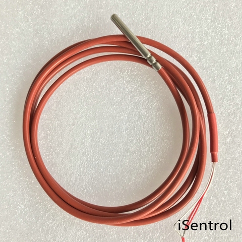 4 Wire PT100 Temperature Sensor 4 Wire with Silicone Gel Coated 1.5Meters Probe 45mm*5mm -50-180 centigrade RTD thermistor ► Photo 1/1