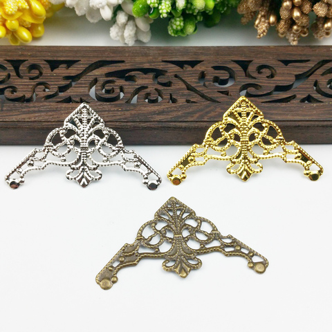 20pcs 58mm Filigree Triangl  Wraps Metal Charms For Embellishment Scrapbook DIY Jewelry Metal Craft  Wraps cosplay  Accessories ► Photo 1/4