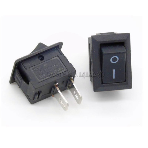 5Pcs Black Push Button Switch 3A 250V KCD11 2Pin / 3Pin Snap-in On/Off Rocker Switch 10MM*15MM BLACK And Red ► Photo 1/3