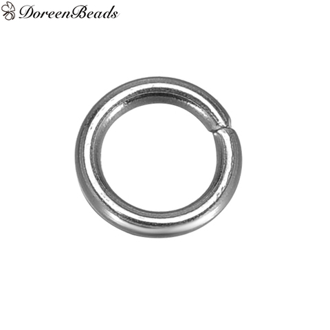 DoreenBeads 304 Stainless Steel Opened Jump Rings Findings Round Silver Color Handmade DIY Making Jewelry 5mm( 2/8