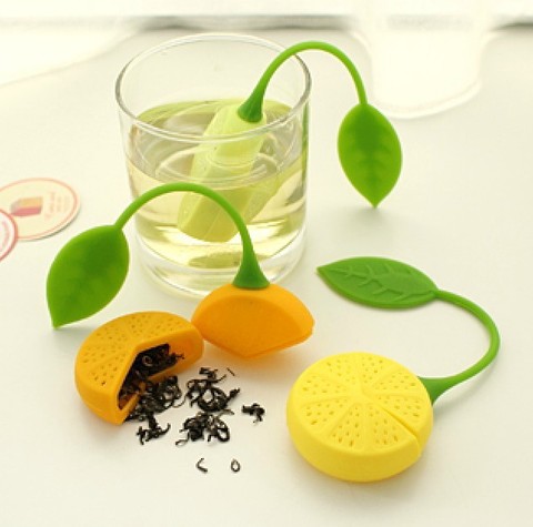 BargainHarbor Tea Strainer Silicone Strawberry Lemon Design Loose Tea Leaf Strainer Bag Herbal Spice Infuser Filter Tools ► Photo 1/6