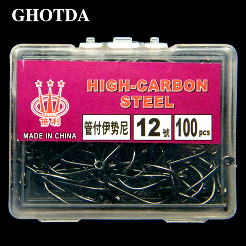 100Pcs High Carbon Steel Fishing Hooks Set in Barbed For Fishing Accessories ► Photo 1/6