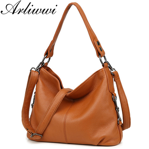 Arliwwi Brand New Arrival Extra Soft Real Leather Women Shoulder Bags Solid Colors Genuine Cow Leather Handbags Fashion GS07 ► Photo 1/1