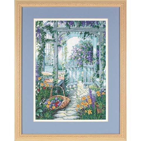 Amishop Gold Collection Counted Cross Stitch Kit Garden Gate Door Yard Flowers dim 13692 ► Photo 1/1