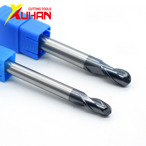 Ball nose end mill 2 flutes 100mm length cnc end milling cutter for metal face and slot machining hrc50 coated end mills ► Photo 1/4