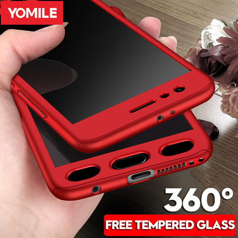 YOMILE Full Coverage Phone Case For Huawei honor 10 9 8 Lite 9i V9 Play 7 7x 6x 5x Nova 2 Plus 2s Lite Free Tempered Glass Cover ► Photo 1/6