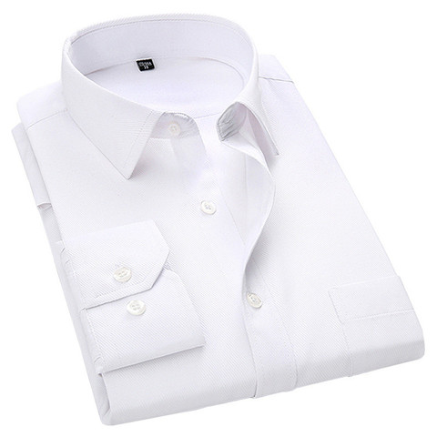 4XL 5XL 6XL 7XL 8XL Large Size Men's Business Casual Long Sleeved Shirt White Blue Black Smart Male Social Dress Shirt Plus ► Photo 1/6