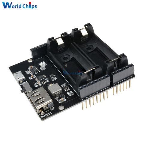 Dual 16340 Rechargeable Lithium Charging Board Power Bank 5V Micro USB Power Supply Module For Arduino UNO R3 One ESP8266 ESP32 ► Photo 1/6