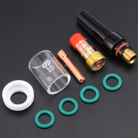 9Pc/set Durable Welding Torch TIG Gas Lens Glass Cup Kit with O-rings Collet Nozzle Kit For WP-17/18/26 1/16'' TIG Welding Torch ► Photo 1/6