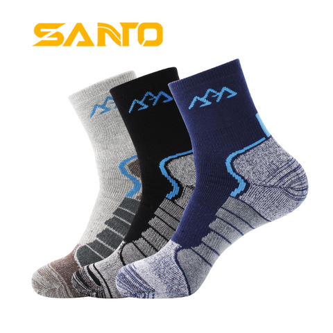 3Pairs/lot 2022 Thick Coolmax Socks Men's Quick-drying Warm Thermal Socks Patchwork Breathable Casual Socks Meias Masculinas ► Photo 1/6