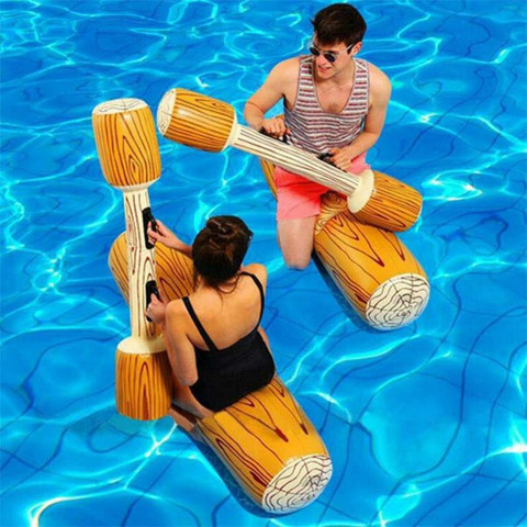 Summer Outdoor Beach Pool Inflatable Swimming Rings Women men Double Beat Swim Log Stick Set Ring Pool water sports ► Photo 1/6