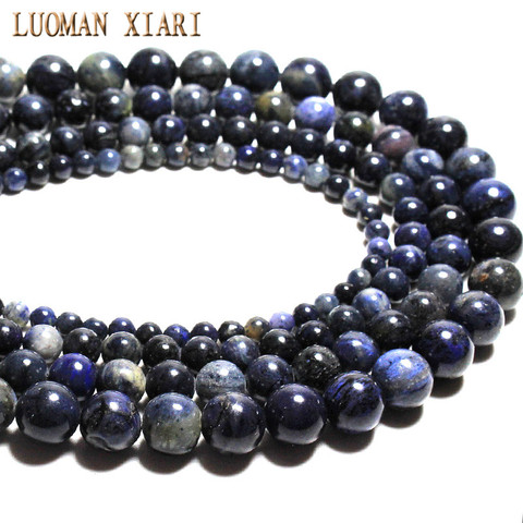 Wholesale AAA+ Round Blue Natural Stone  Beads Sodalite For Jewelry Making DIY Bracelet Necklace Material 6/8/10 mm Strand 15'' ► Photo 1/6
