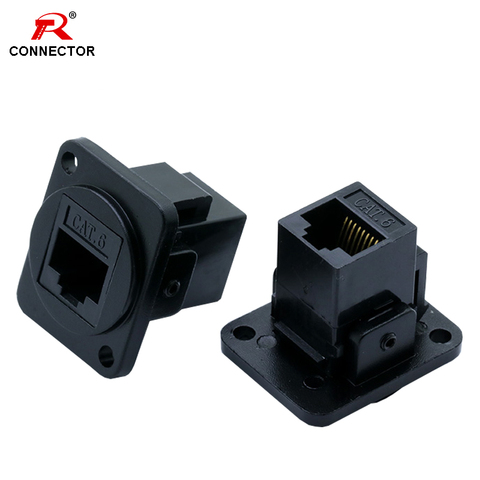 1PC RJ45 Connector, CAT.6, D type, 8P8C, Metal Shell+Copper Pins, Panel Mount Chassis RJ45 Female Socket Network Connector ► Photo 1/6