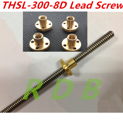 T8 Lead Screw OD 8mm Lead 2mm 4mm 8mm 100mm 150mm 200mm 250mm 300mm 350mm 400mm 500mm with Brass Nut for Reprap 3D Printer ► Photo 1/1