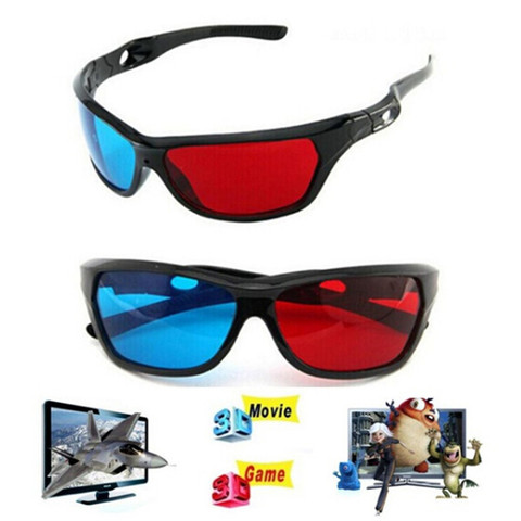 New Black Frame Universal 3D Plastic Glasses/Oculos/Red Blue Cyan 3D Glass Anaglyph 3D Movie Game DVD Vision/cinema ► Photo 1/6