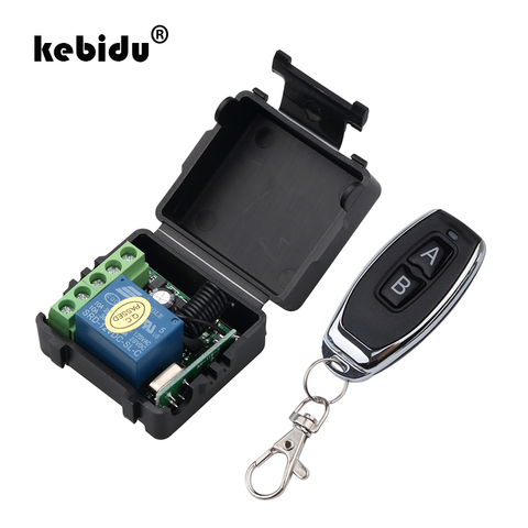 kebidu 1Pc RF Transmitter 433 Mhz Remote Controls with Wireless Remote Control Switch DC 12V 1CH relay Receiver Module ► Photo 1/6