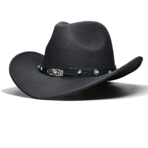 Retro Black Scorpion Knitted Band Parent-child Women Men /Kid Wool Wide Brim Cowboy Western Hat Cowgirl Bowler Cap (57cm/54cm) ► Photo 1/1