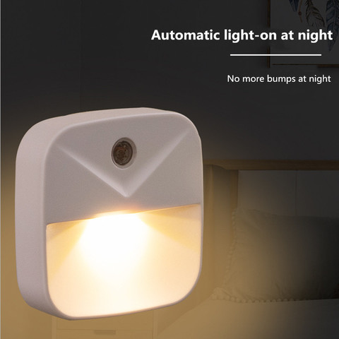EU US Plug Light Sensor Control Night Light Mini Novelty Square Bedroom lamp For Baby Gift Romantic Lights ► Photo 1/6