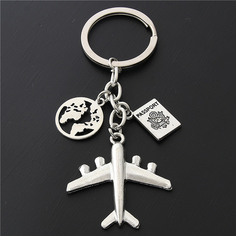 1PC Earth Airplane Keychains No Matter Where Pendant Travel Keyring Friendship Best Friend Jewelry Diy Handmade ► Photo 1/5