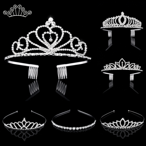 Bridal Crystal Tiaras and Crowns Headband Kid Flower Girls Bridesmaid Wedding Hair Accessiories Hair Jewelry ► Photo 1/6