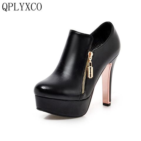 QPLYXCO 2017 New sale Fashion sexy pumps Ankle Boots Big Size 32-43 Autumn winter Women High Hells wedding Party shoes 502-1 ► Photo 1/6