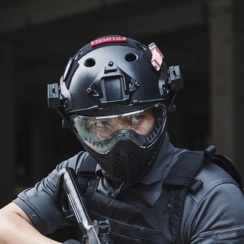 Tactical Airsoft Fast Helmet F22 a Full Face Protective PJ Helmet with Detachable Mask & Goggles 